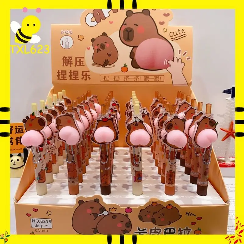 

Гелевая ручка-антистресс «Капибара» с дизайном в виде попки, 0.5 мм, черные чернила, тонкий стержень ST, для плавного письма, для студентов и офиса