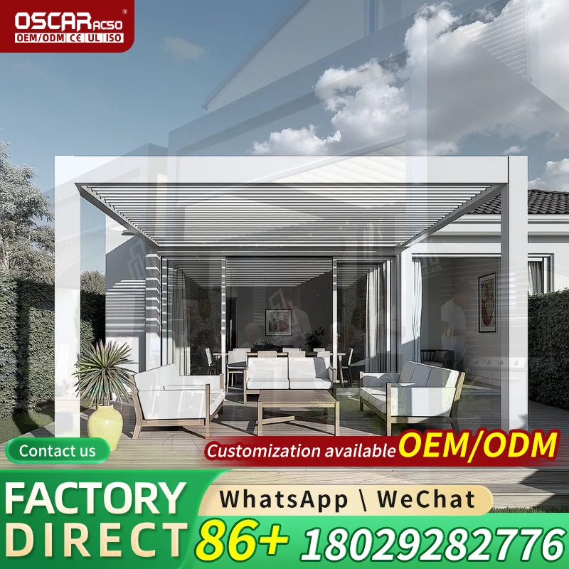 Direct Factory Waterproof Aluminium Outdoor Pergola Pavilion Gazebo Garden Buildings Designed for Patio Deck Yard pergola