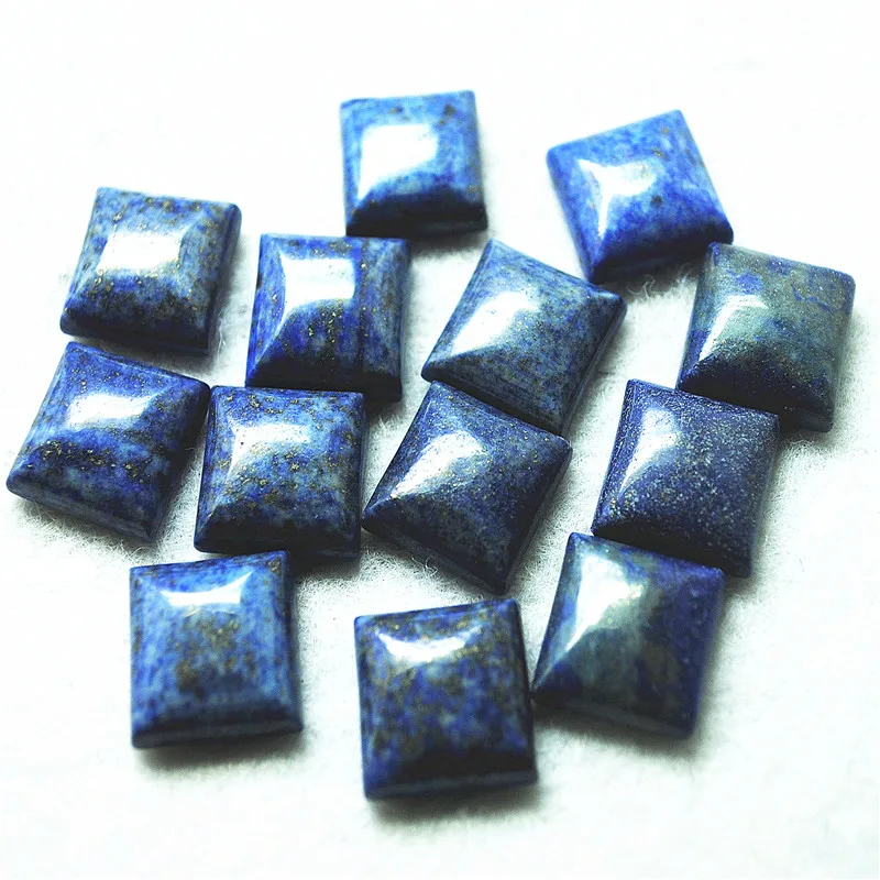 

10PCS 14X14MM Square Shape Nature Lapis Lazuli Stone Cabochons For DIY Jewelry Designs And Accessories Hot Selling