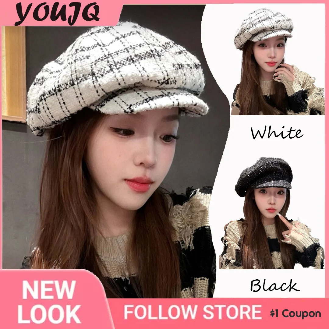 

French Autumn Winter Hats for Women Plain Octagonal Newsboy Caps Men Ladies Casual Wool Hat Winter Beret Women Painter Cap Gorra