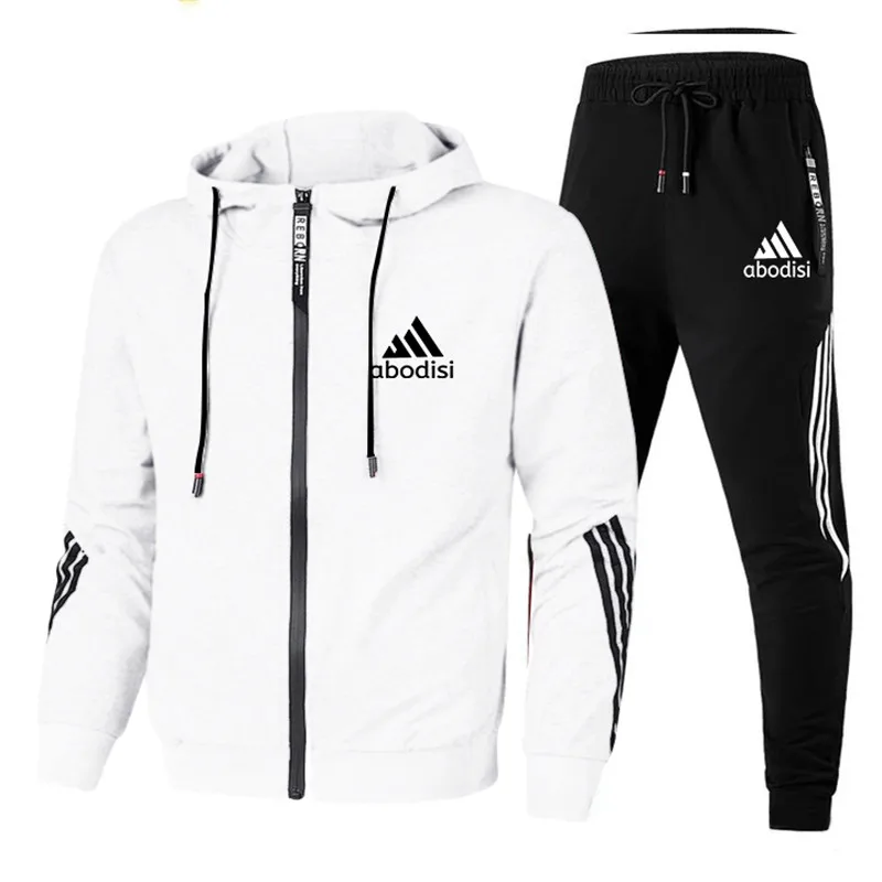 2024 Casual sportkledingpak Herenhoodie en broek Tweedelig sweatshirt met capuchon en ritssluiting Joggingbroek Herenpak