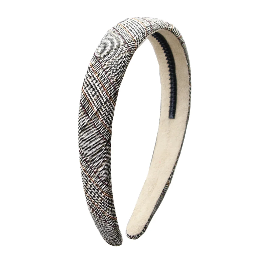 001r Mode neue Mädchen Plaid großen Bogen Pony gepolsterte Stirnbänder Haarschmuck Haarband