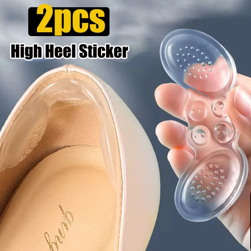 2Pcs Invisible Silicone Gel Women Heel Inserts Protector Foot Feet Care Shoe Insert Pad Insole Cushion Massage Rear Foot Sticker