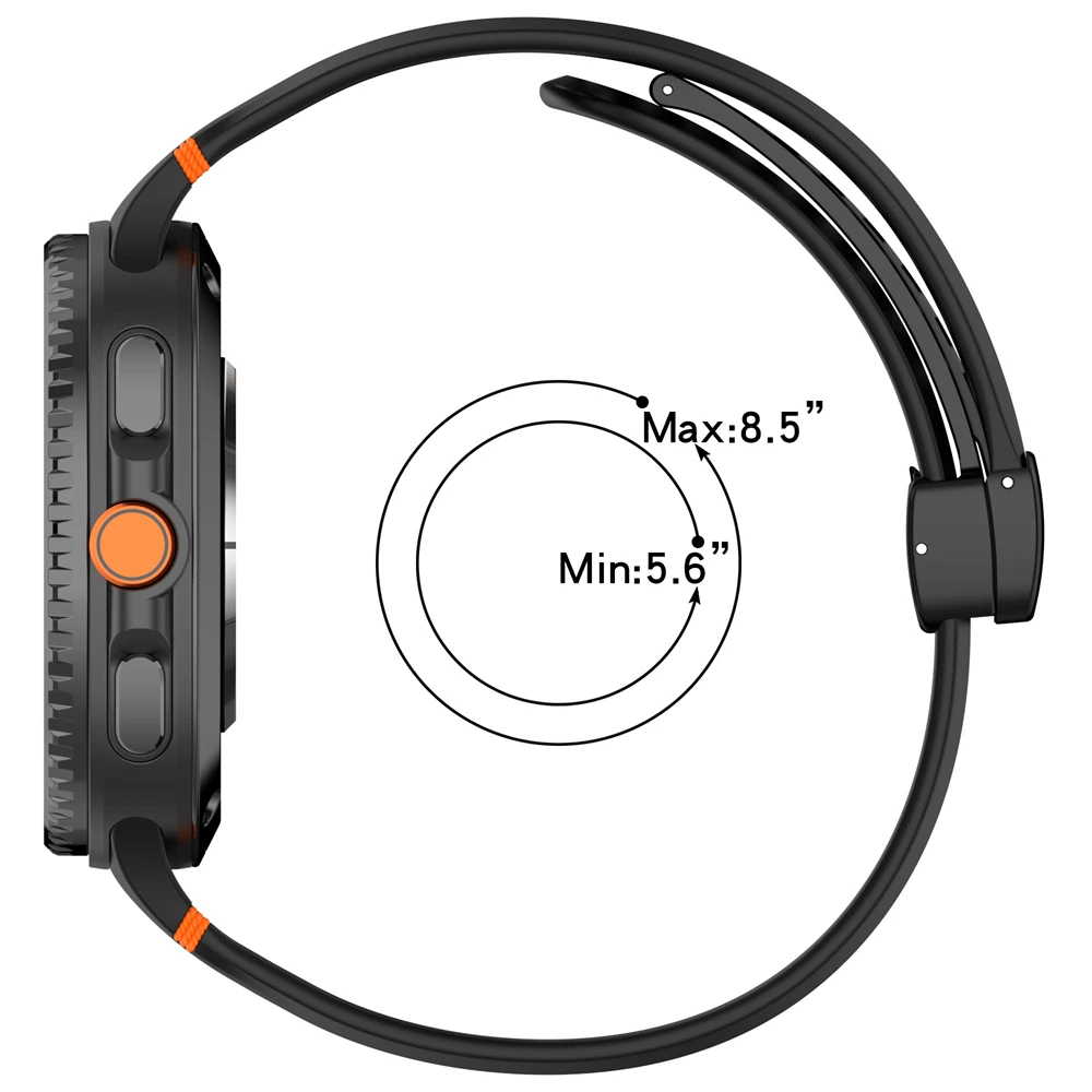 สายซิลิโคนสําหรับ Samsung Galaxy Watch 8/8 Classic Band สายนาฬิกาหัวเข็มขัดแบบพับได้ระบายอากาศได้