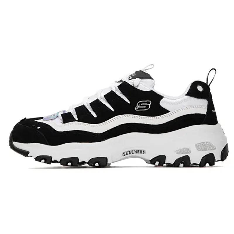 

Новые женские кроссовки Skechers D'Lites 10 Panda 2026 года, черно-белые, повседневные, массивные, 13141-BKW