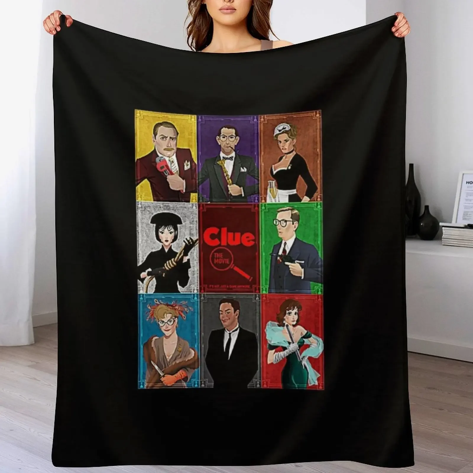 Clue Movie T-Shirt Throw Blanket Flannel Sofas Extra Large Throw Blankets For Sofas Blankets