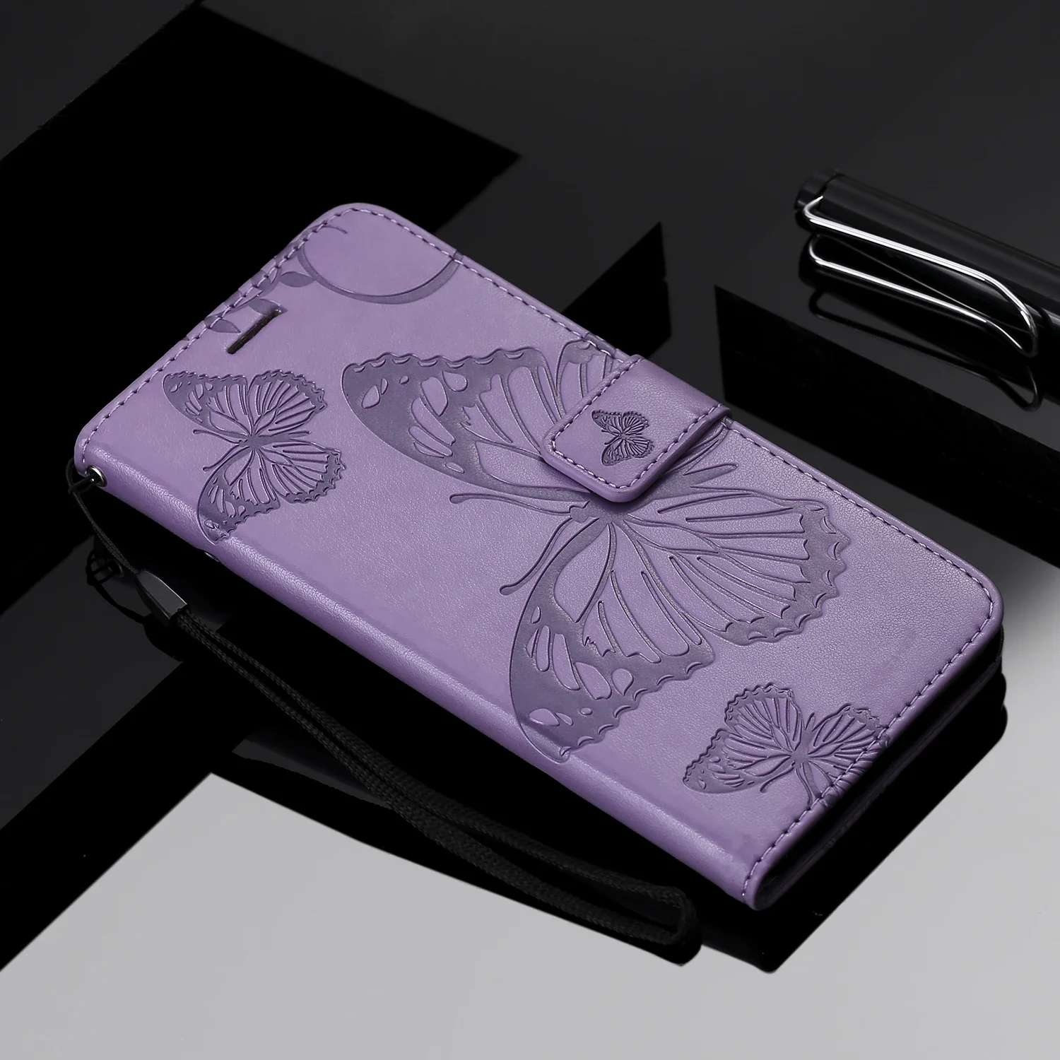 Butterfly Wallet Flip Case Etui For OPPO A15 A15S A53 A53S A73 A93 A54 A74 A94 4G 5G Reno 5 Pro Plus Card Holder Leather Cover