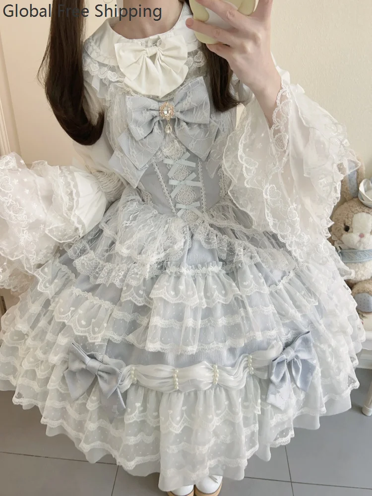 Harajuku Cute Girl Lolita Dress Princess Set Carnival Cosplay Sweet Girl Doll Dress Gorgeous Ball Tea Party Birthday Girl Gown view 2