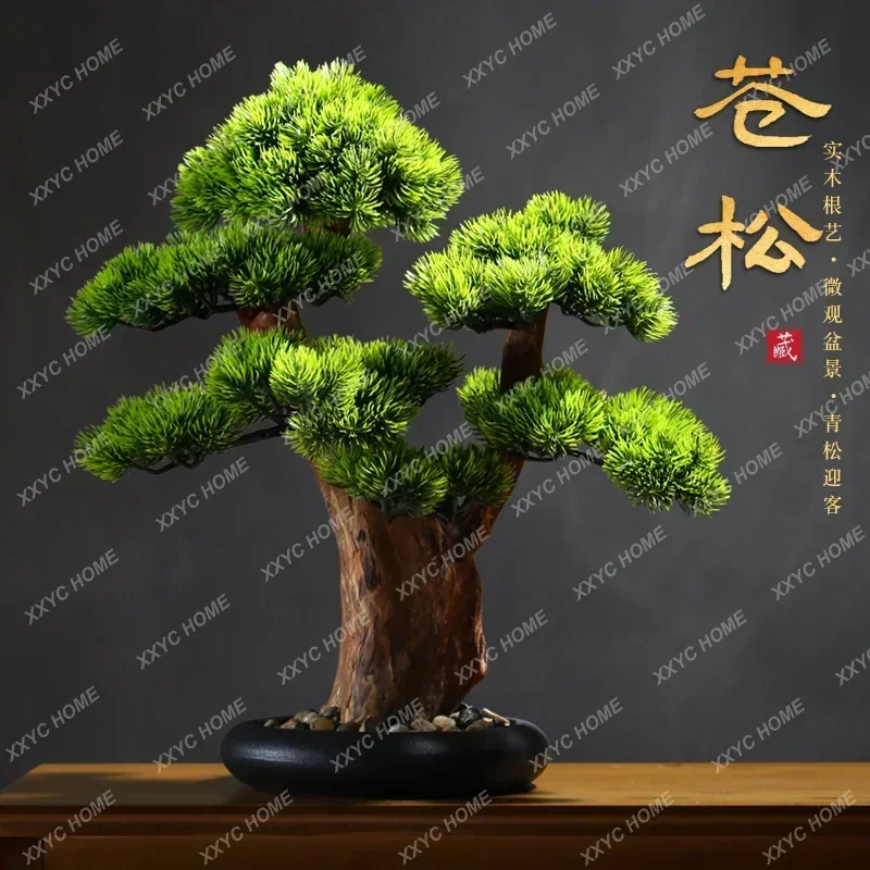 Welcome Pine Bonsai Decoration Indoor Greenery Potted Living Room Entrance