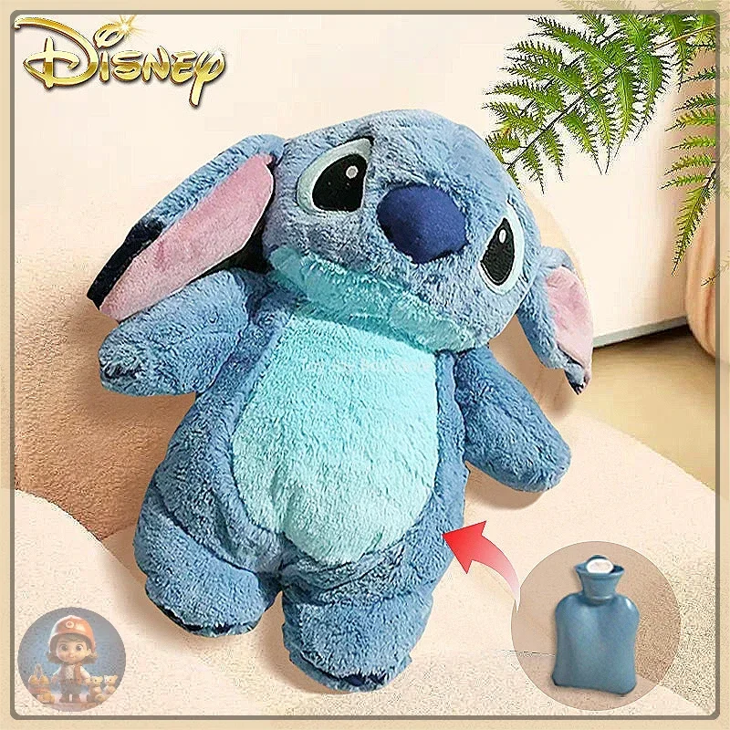 MINISO Disney Stitch Anime Winter Extra Large Plush Hot Water Bottle Home Water Filling Hand Warmer Holiday Gift for Girlfriend