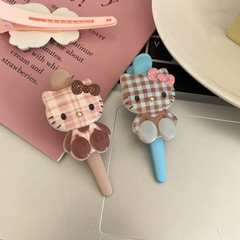 

Sanrio заколка для челки, ювелирные изделия, аксессуары для волос Hello Kitty, большой зажим в виде утконоса, маска для лица, сломанный подарок для девочек