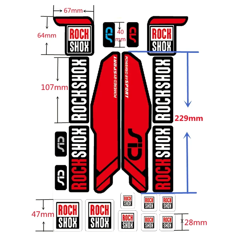 Bike Front Fork Stickers for ROCK SHOX SID Vinyl Waterproof Sunscreen Antifade MTB Road Bicycle Cycling Racing Dirt Decals