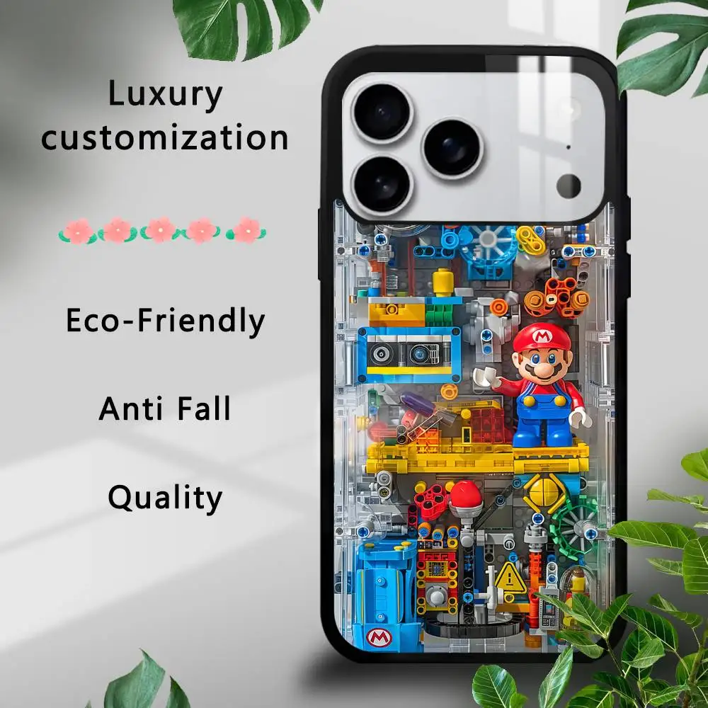 

M-Marios Cartoon Cute Phone Case For iPhone 17 16 15 14 13 12 11 Pro Xs Max Mini Plus Celulares Hard Funda