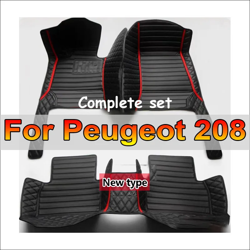 

Автомобильные коврики для Peugeot 208 A9 2012 ~ 2018, роскошные кожаные коврики, прочные коврики, комплект противогрязных ковриков, автомобильные аксессуары 2013 2014
