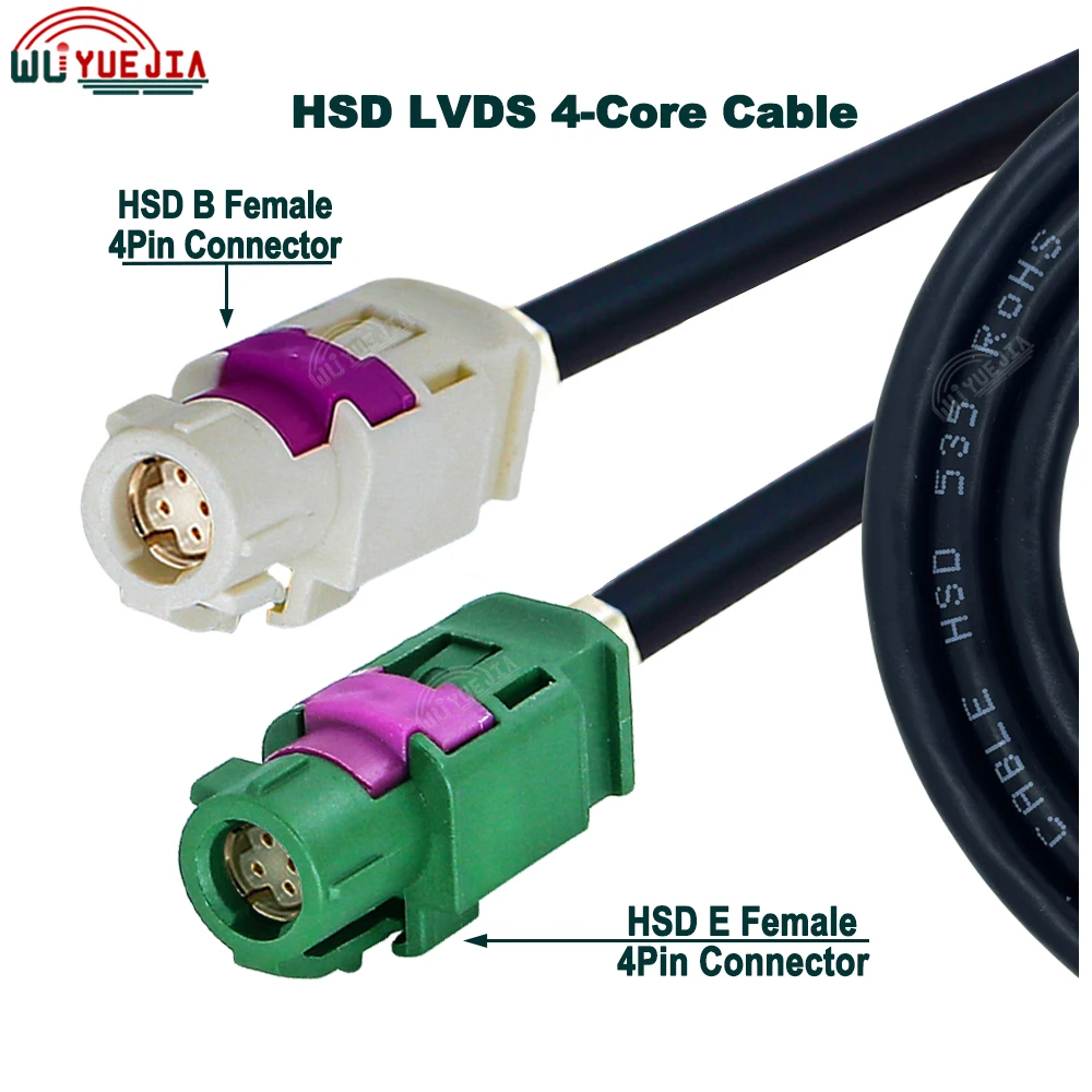 White B to Green E Female Connector Cable High Speed Data HSD LVDS Cable 4 Core 535 Line Wire Harness For New Energy Vehicles