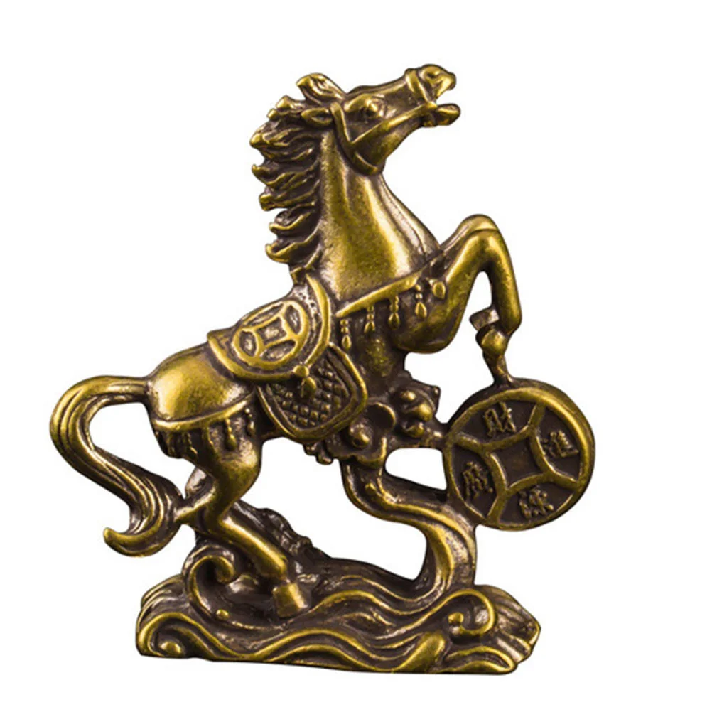 

Dining Table Lucky Horse Ornament Office Shell Ornaments Brass Auspicious Statue