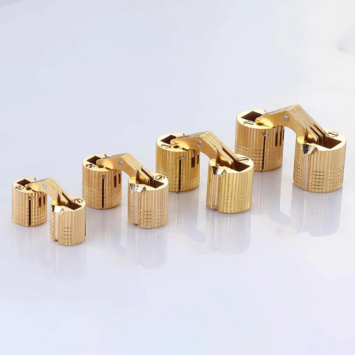Brass Hinges Hidden 8 10 12 14 16 18-24mm Copper Hinges Cylindrical Cabinet Invisible Door Hinges for Furniture Hardware