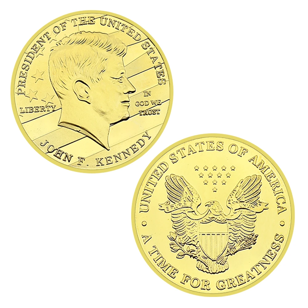 John F. Kennedy President Gold Coin United States of American Challenge Coin Commemorative  Gifts