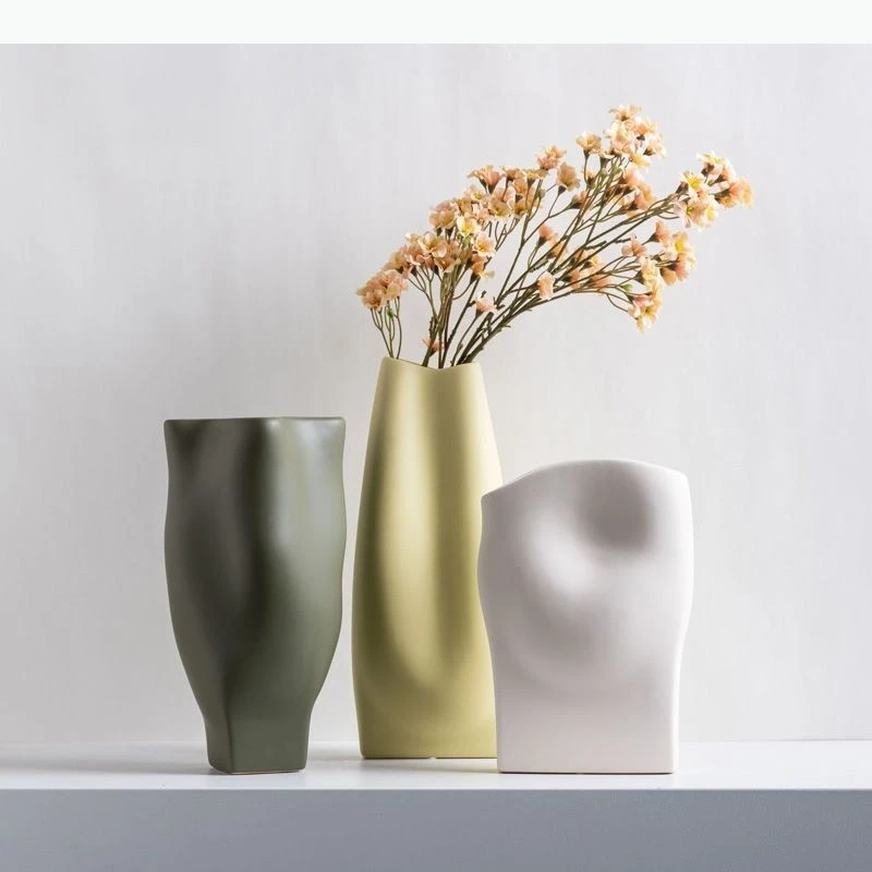 

Ceramic Vase The Wrinkles Are Irregular. Flower Vase Flower Arrangement Accessories Terrarium Room Decoration Accessories