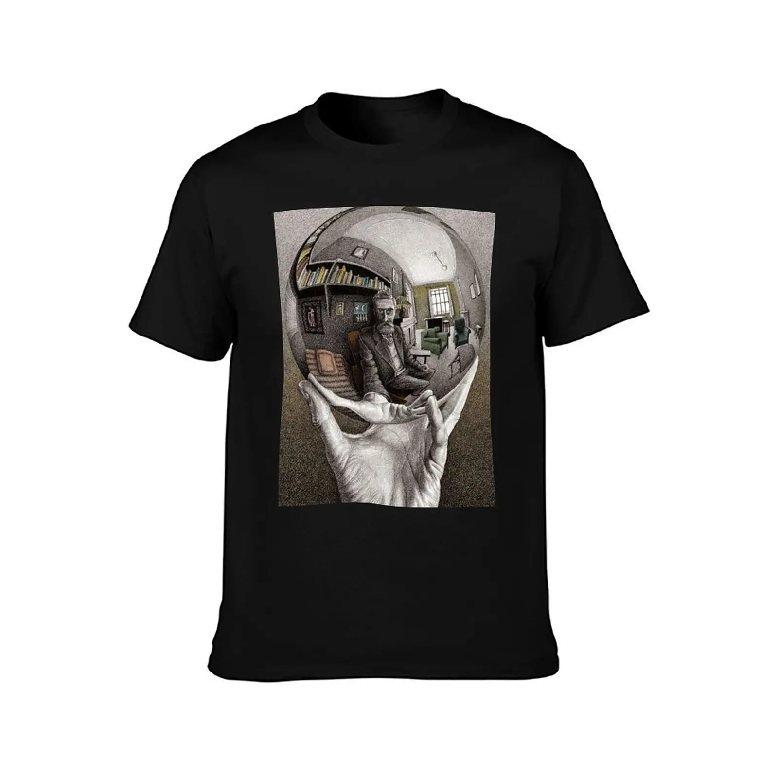Escher T-Shirt Summer Casual Cotton Tee Oversized Streetwear Tops Vintage Graphic Print Loose Fit Short Sleeve 100% Cotton