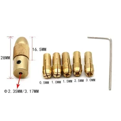 7 pz/set rame 0.5-3mm piccola punta per trapano elettrico pinza Micro Twist Chuck Set accessorio