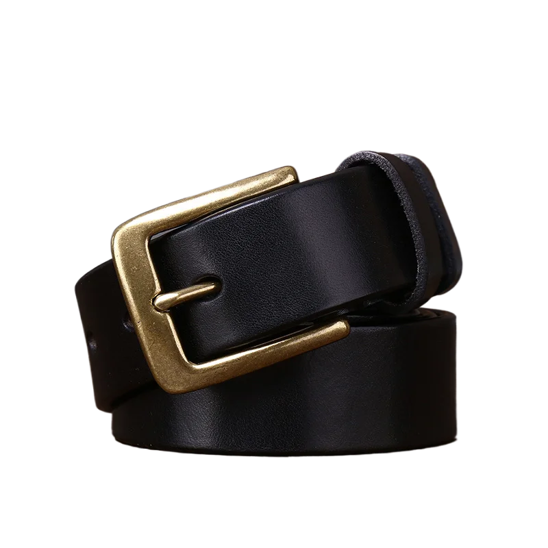 

Мужской ремень с пряжкой из чистой меди шириной 3,3 см, пряжка из натуральной кожи, верхний слой из натуральной коровьей кожи, модный поясной ремень.