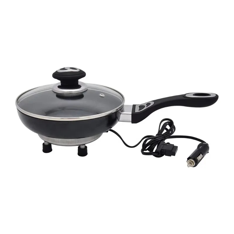 

Portable Electric 12 Volt Travel Aluminum Car Rice Cooker Frying Pan Non-stick Surface