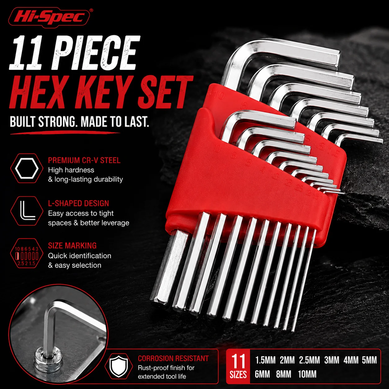 Metric Allen Wrench Set 5 8 11PCS L Handle Hex Key Short Arm