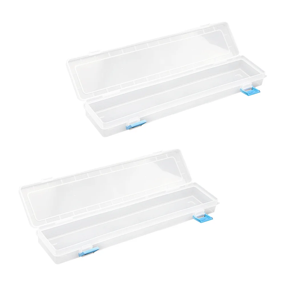 2 قطعة قلم رصاص من البلاستيك الشفاف-قطعة غطاء مفصلي تخزين قوي محمول لأقلام الرصاص وأقلام الألوان المائية ومستحضرات التجميل لقمة ثقب #4