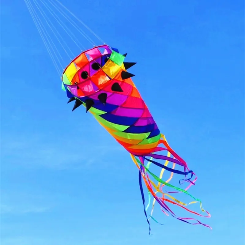 free shipping windsocks 3d kites tails inflatable games toys wind kites for children colorful flying kites wind sock kite reel