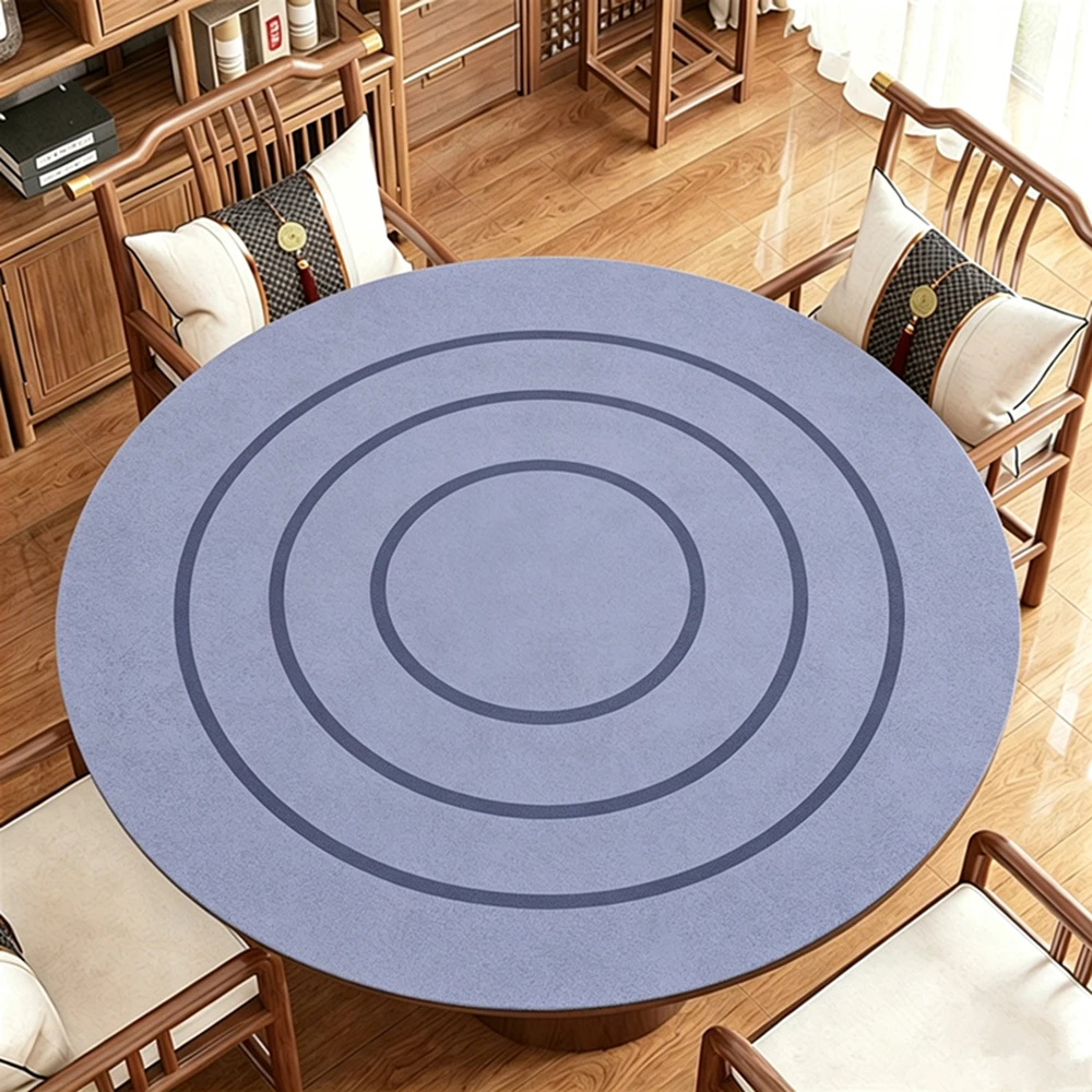 

Large-sized Rubber Round Poker Table Top Mat Sound-Absorbing Mahjong Table Mat Wear-Resistant Texas Hold'em Poker Mat for Party
