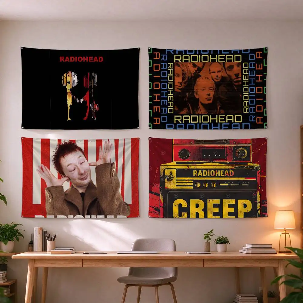 Radiohead Alternative Rock Band  Flags Wall Hanging Tapestry Outdoor Garage Room Decorative flag Background Blanket