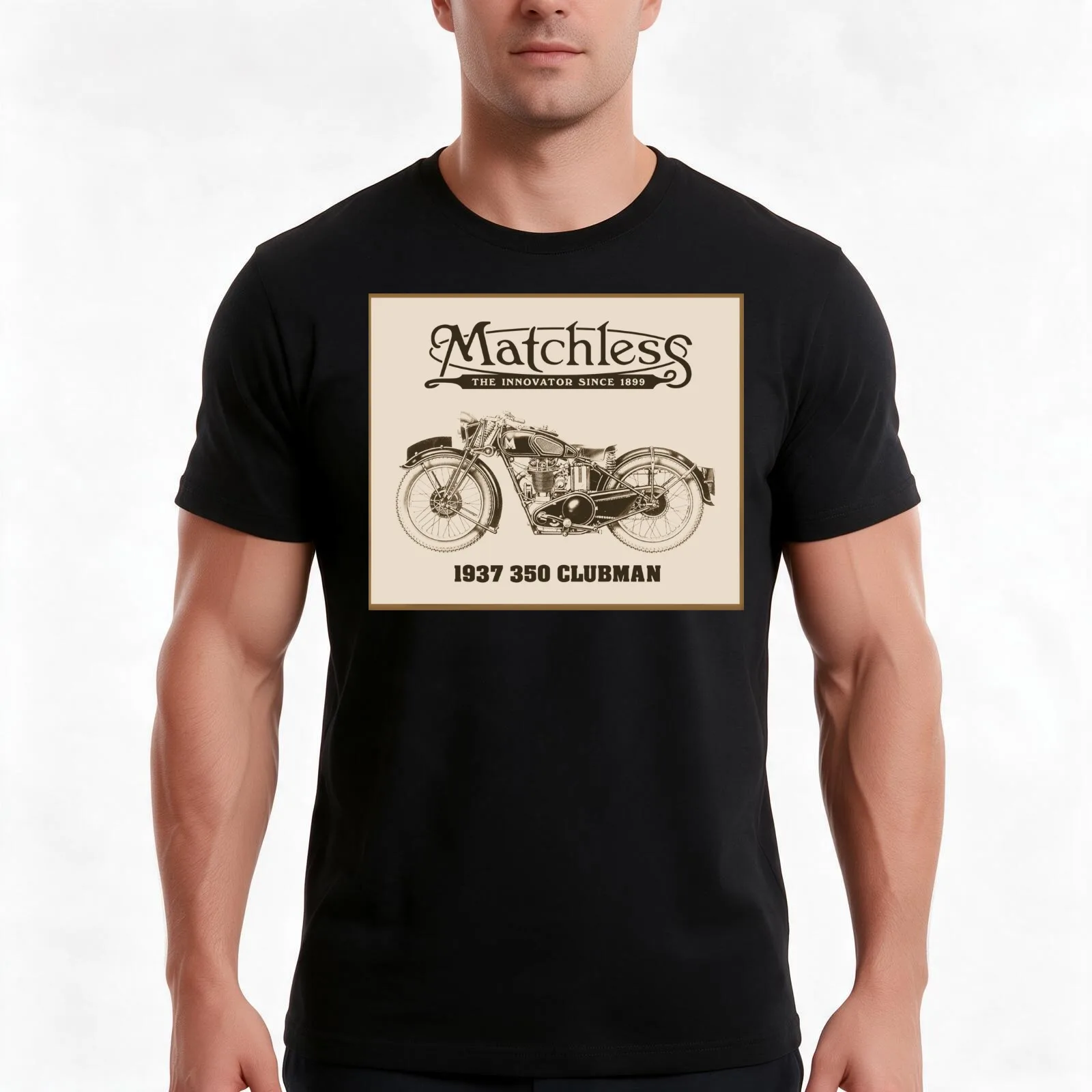 Matchless British classic motorcycle T-Shirt, Summer Casual Cotton Tee, Oversized Streetwear Tops, Vintage Graphic Print
