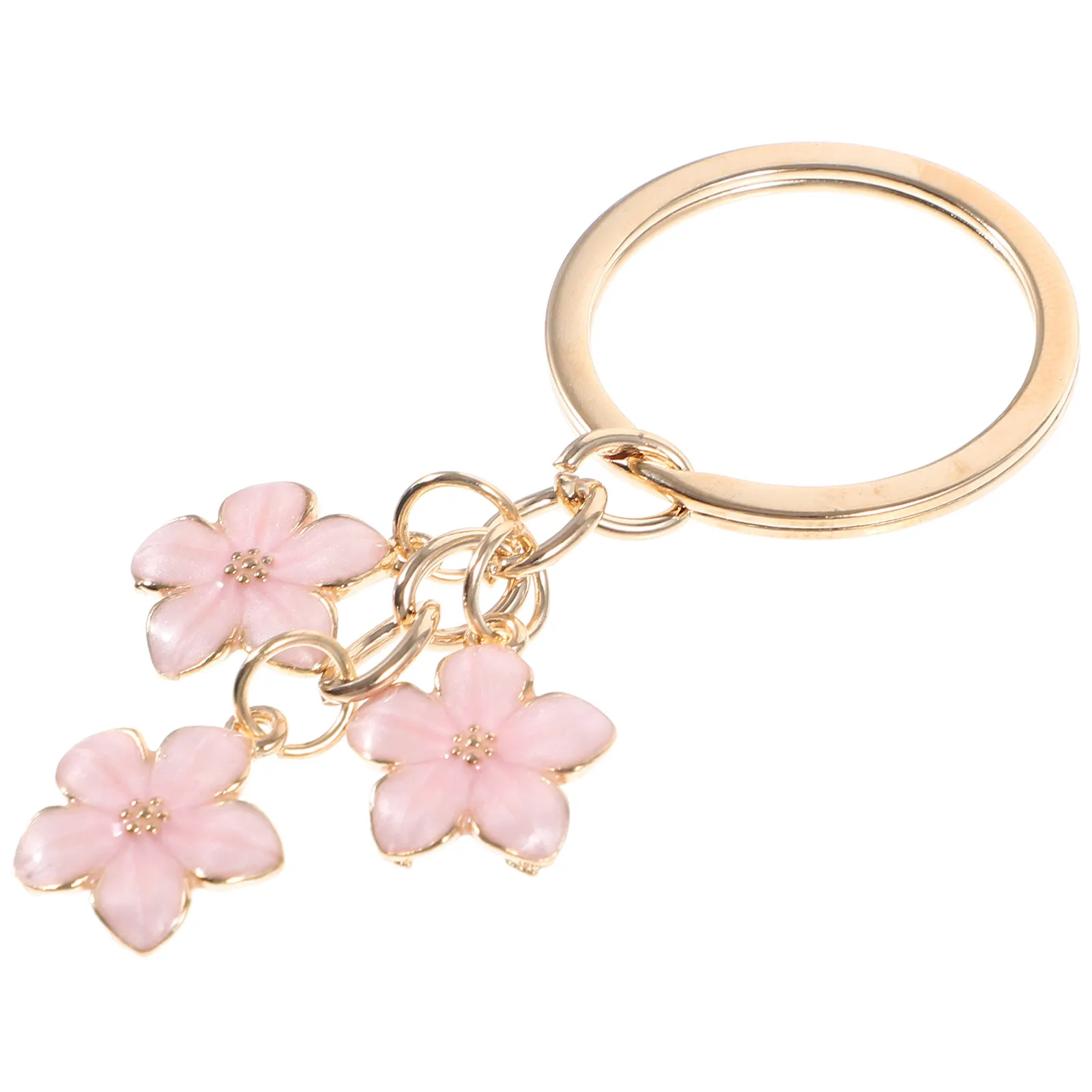 Flower Keychain Style Metal Keyring Exquisite Workmanship No Rough Edges Keychain Pendant for Bag Backpack Purse Key