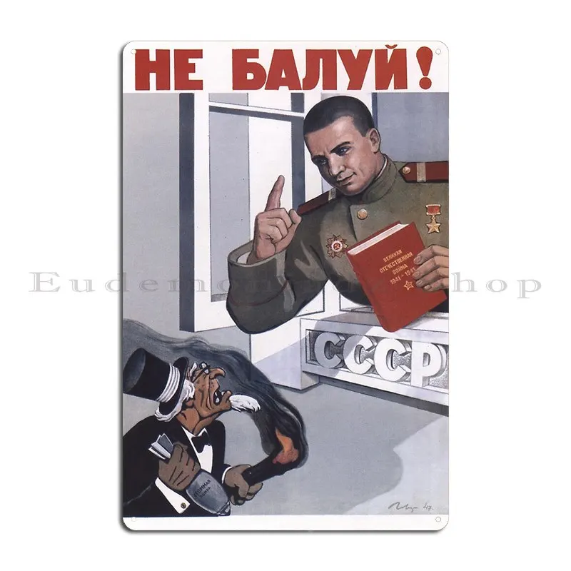 Soviet Propaganda Poster Metal Sign Wall Cave Home Wall Decor Printed Cave Tin Sign Poster