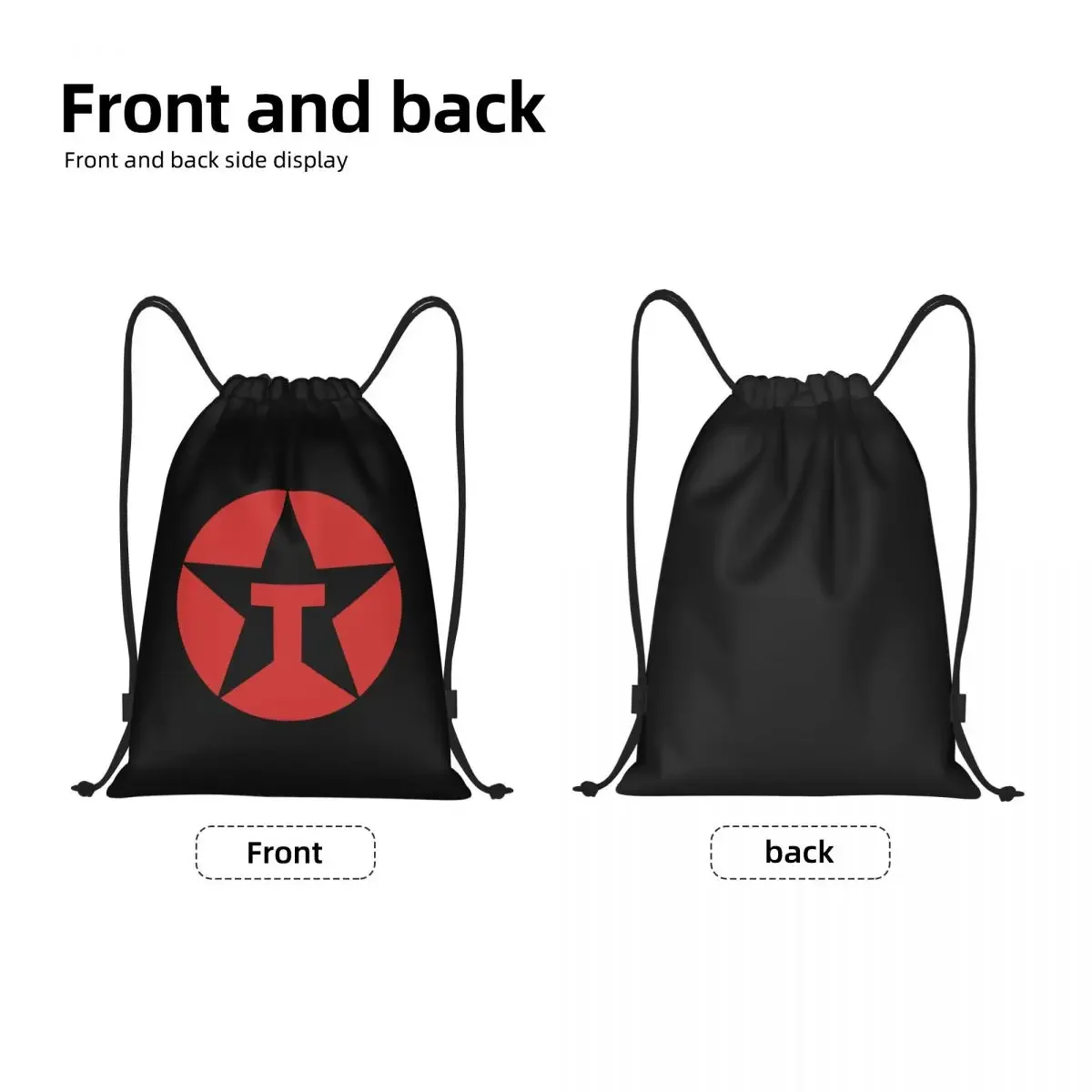 Texaco Drawstring Backpack Sports Gym Bag for Women Men Shopping Sackpack