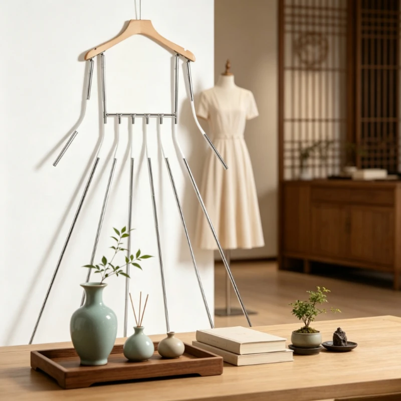 Adjustable Dress Hanger Multi Bar Skirt Pleat Positioning Rack Invisible Garment Display Stand Photography Dress Form Props