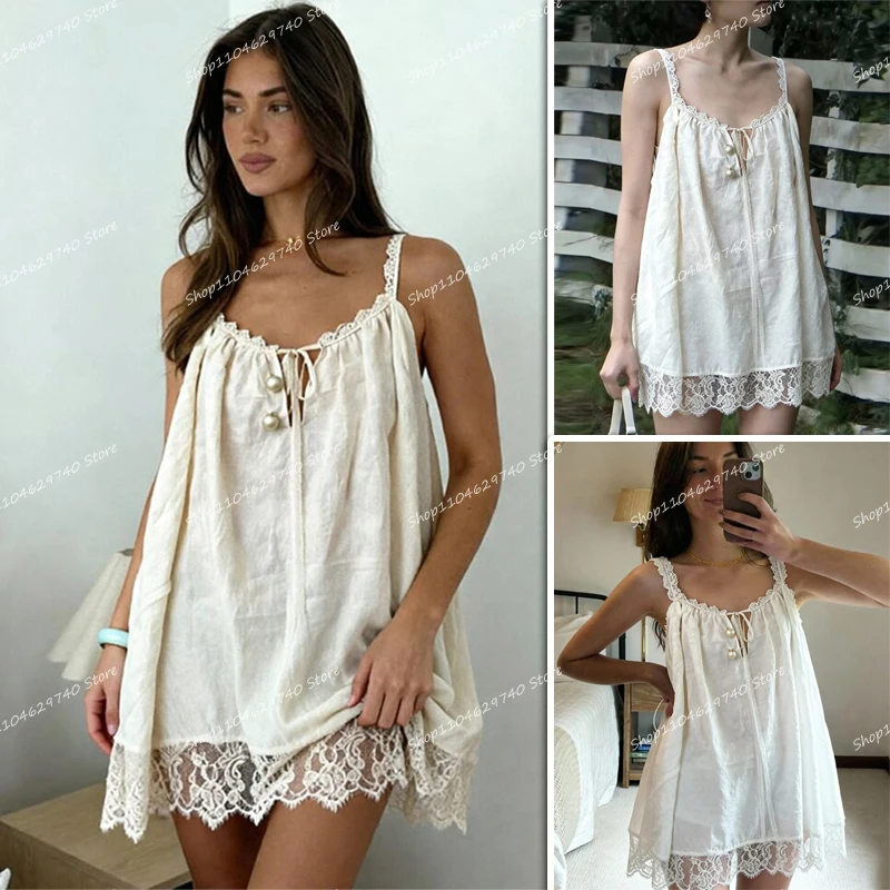 

Женская винтажная ночная сорочка с кружевной отделкой, французская свободная удобная сексуальная пижама, нижнее белье, одежда для сна, милый подарок