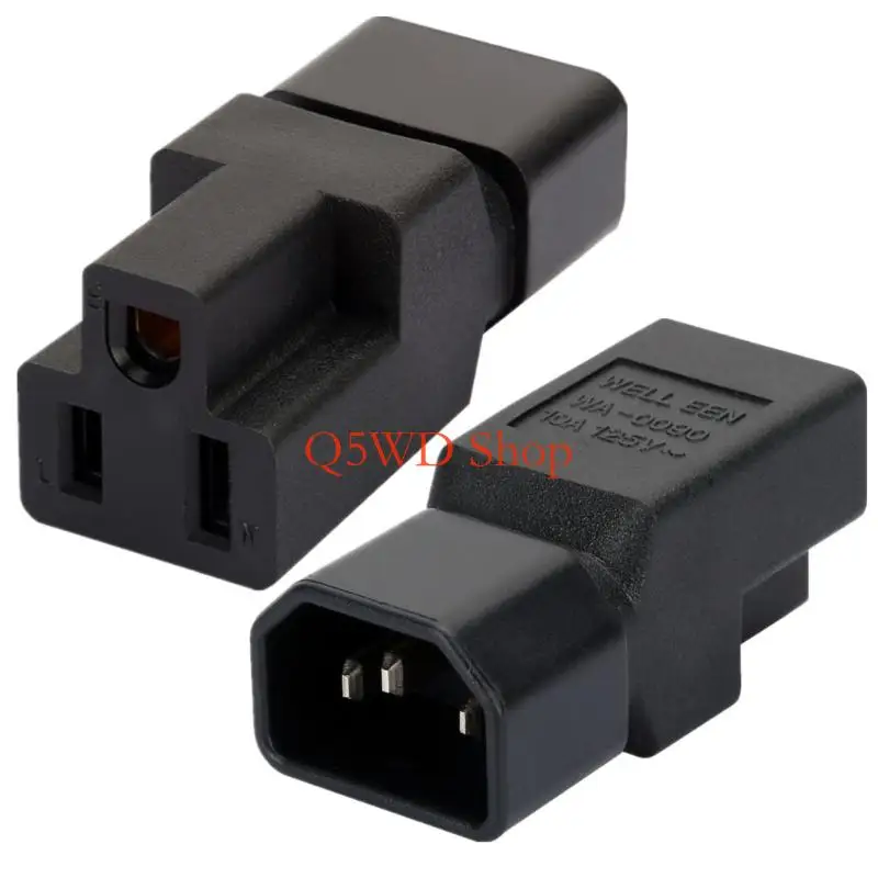 Q5WD Strong C14 Power Adapters 10amp 125V Rating Nylon for UPS Systems & Data Centers