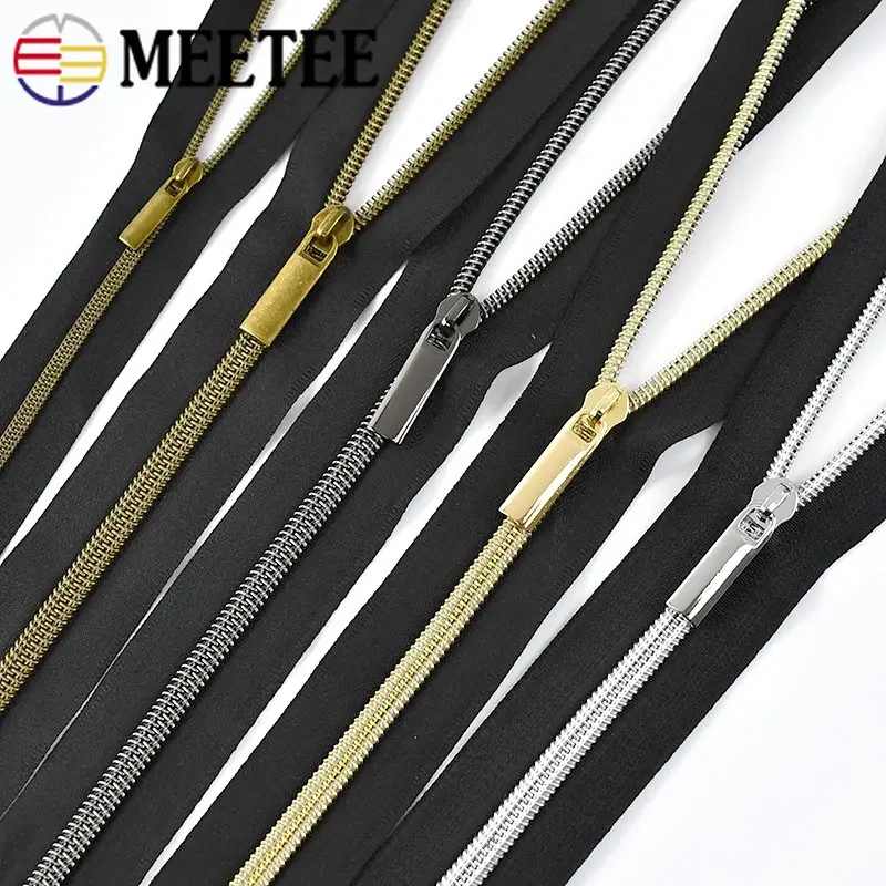 

5/10M Meetee 3# 5# Nylon Zippers Tapes Zip By The Meter Repair Kit DIY Bags Garment Zipper Slider Replace Sewing Accessories