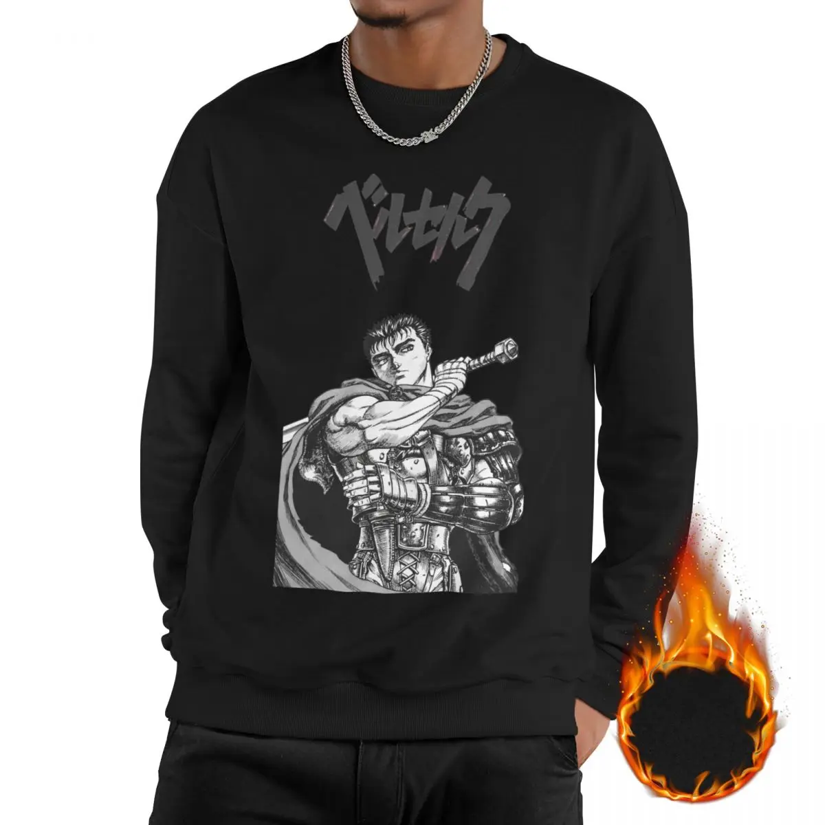 

Berserk Japan Anmie Manga Fan Gift Sweatshirt Fleece Lined For Men Women Fashion Sweatshirts Graphic Long Sleeve Shirts Hoodie