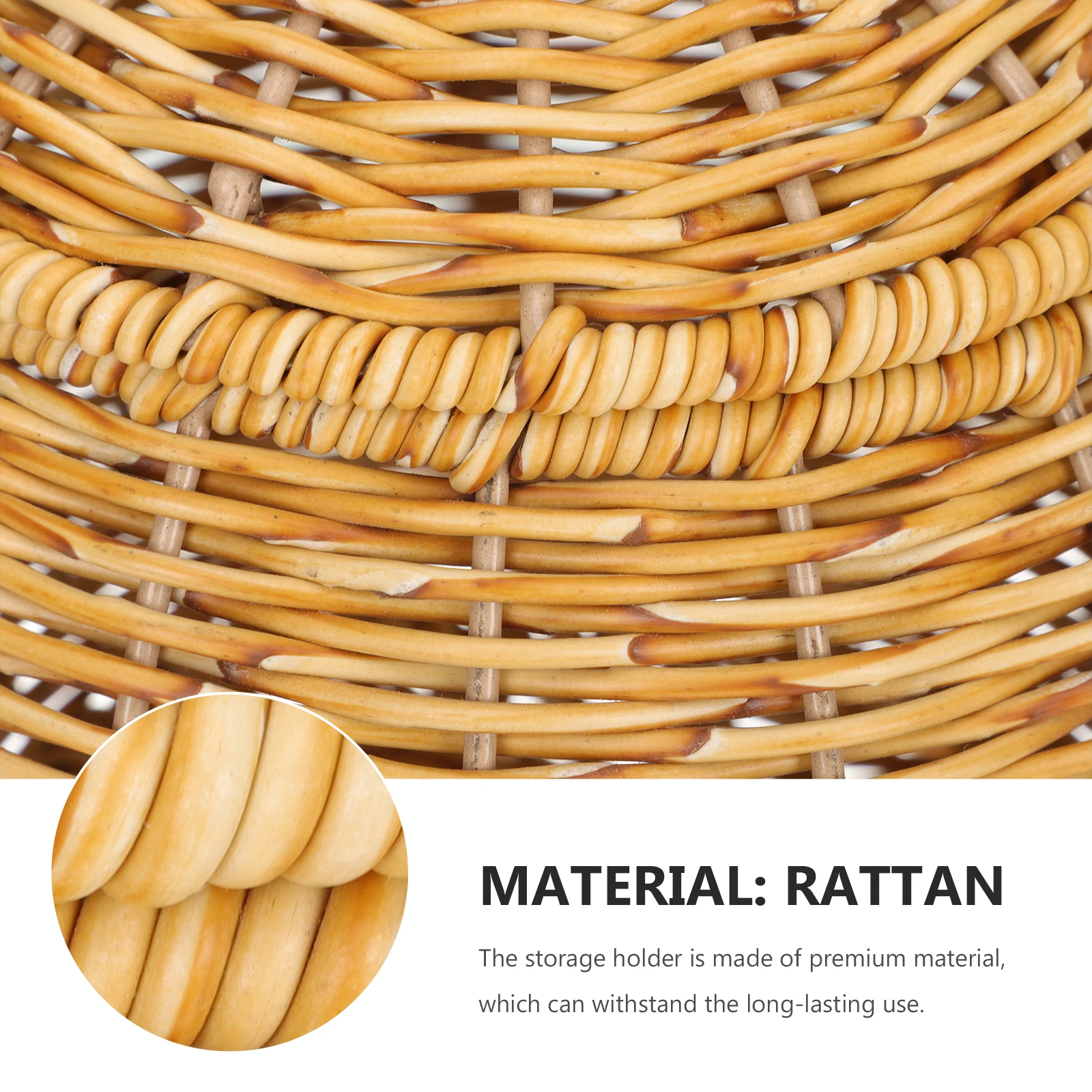 

Bamboo Storage Basket With Lid Woven Organizer For Fruit Eggs Home Decor Multi-Function Household Basket Wear-Resistant