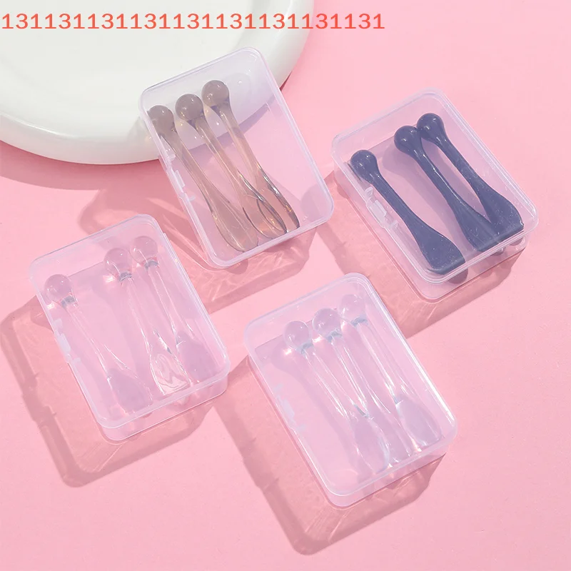 1/3pcs Acrylic Cosmetic Spatulas Scoop With Box Face Cream Mask Mud Mixing Spoon Beauty Tools Absorb Roller Facial Applicator