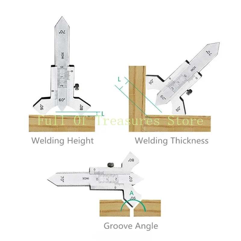 0-20mm Weld Gauge Welding Seam Gauge Weld Inspection Gauge Caliper 60 70 80 90 Degree Angle Ruler F06 21