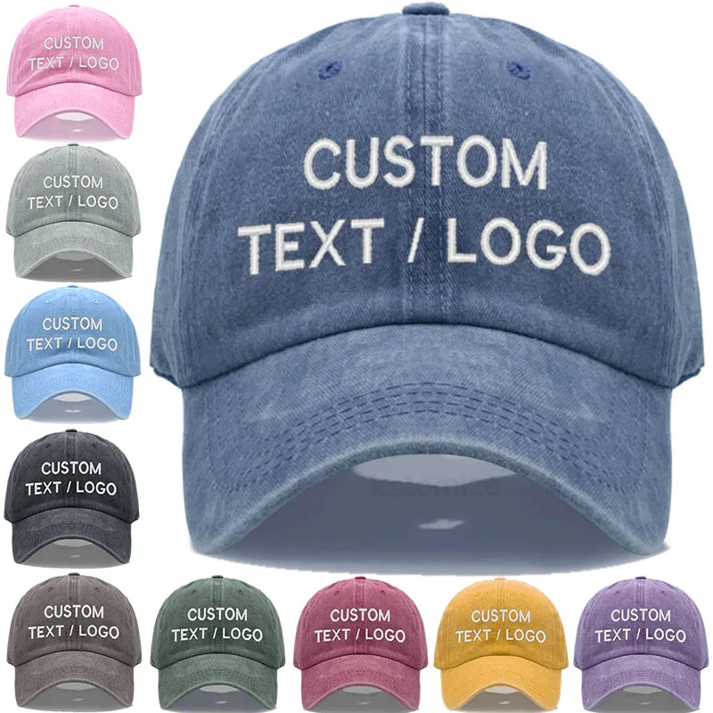 Gorra de Béisbol de Algodón Lavado Vintage con Logotipo Bordado Personalizado, Gorra Deportiva con Visera para Hombre y Mujer, Gorra Snapback, Gorra para el Sol