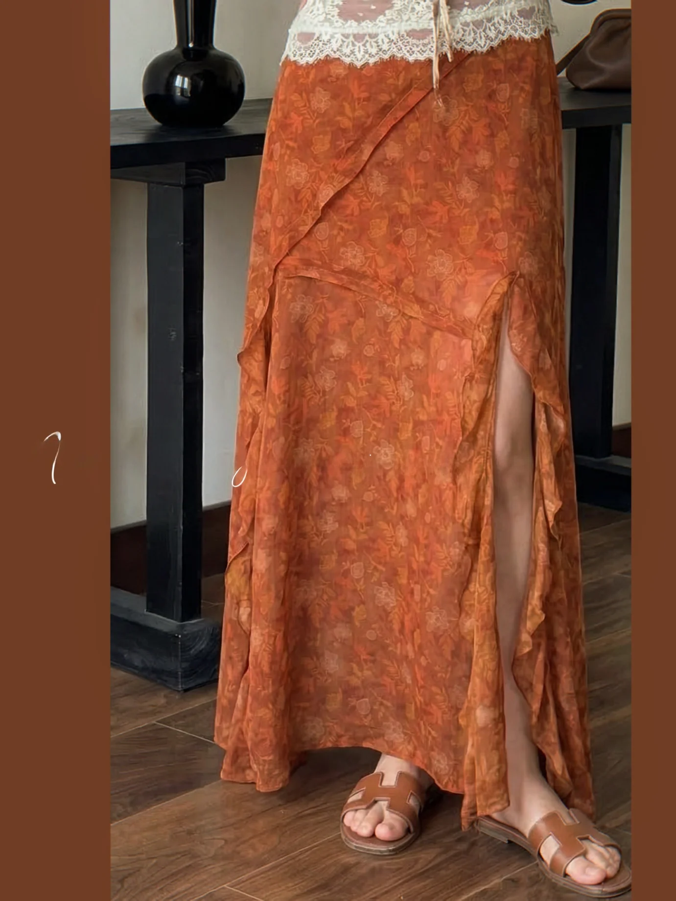 

Летняя юбка с принтом, женская юбка-рыбий хвост с высокой талией, асимметричный дизайн с разрезом, эффект похудения, модная женская одежда