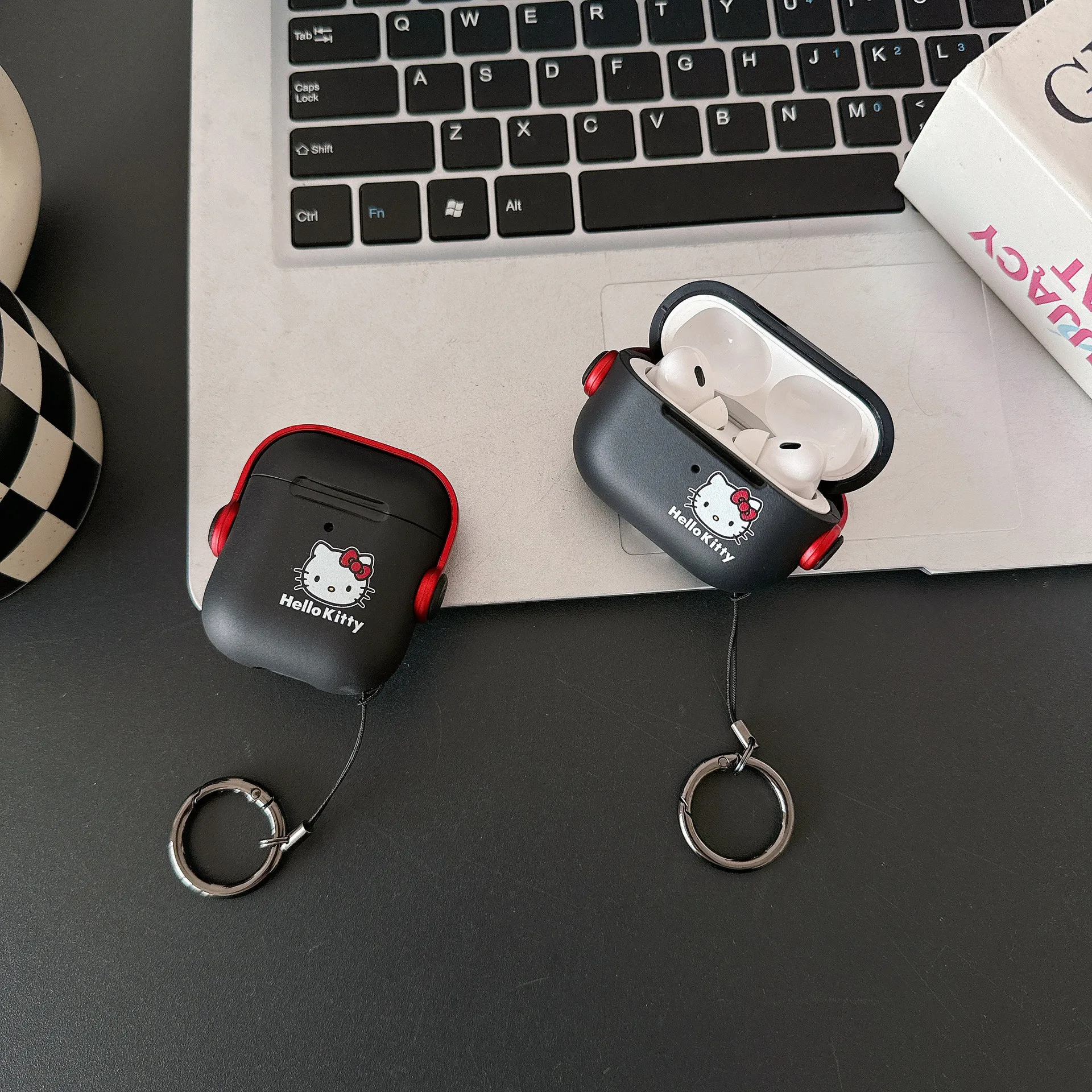 الاستماع إلى الموسيقى كيتي حقيبة سماعة الاذن مع حزام لابل Airpods 3 2 1 Pro Pro2 غطاء سماعة الرأس ل Air Pods 4 2024 الجيل