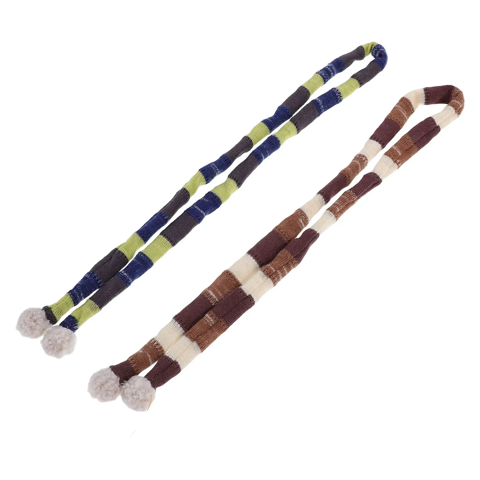 

2Pcs Mini Knitted Scarves Striped Printed Soft Winter Accessories for Snowman Crafts Warm Decorative Scarfs