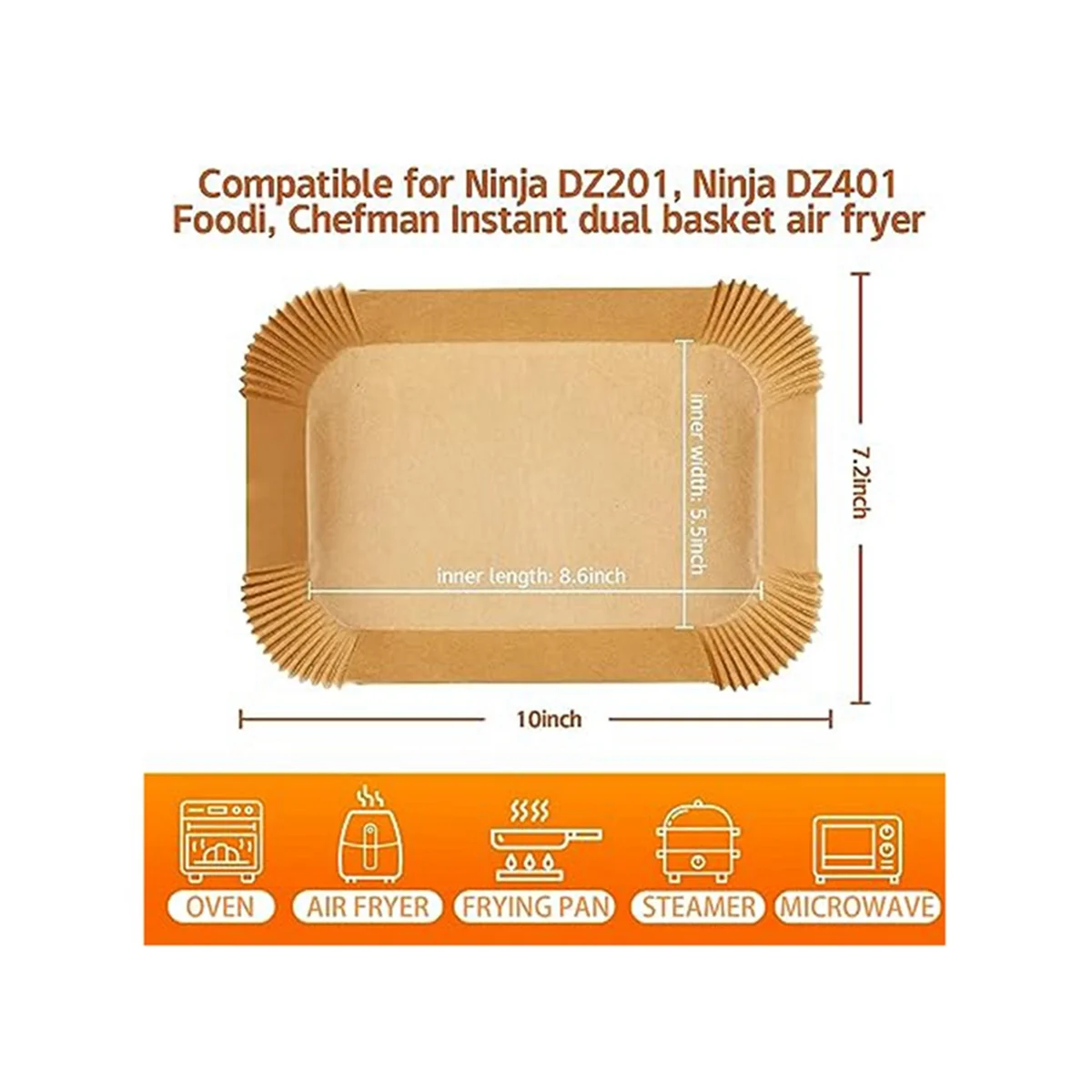 120 Sheets of Air Fryer Paper Special Paper Liner Oil-Absorbing Paper Baking Oven Pad Paper Disposable Meal Basket Paper