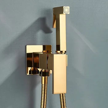 Torneira de bidê de latão, torneira única de água fria, bidê portátil, conjunto de chuveiro, pulverizador shattaf, douche higiênica, preto